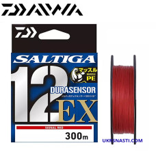 Шнур Daiwa UVF PE Saltiga Dura Sensor 12EX+Si3 Signal Red размотка 300м красный